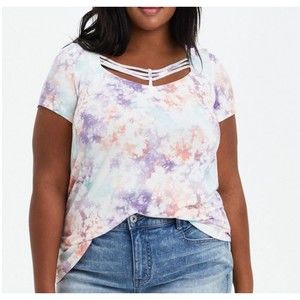 Super Soft Scoop Neck Strappy Swing Tee Size 2